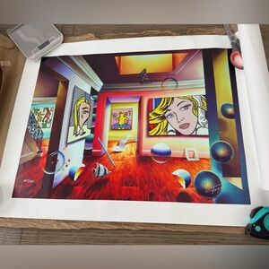 Ferjo signed and numbered “Pop interior” Art Print with Dynamic Colors
